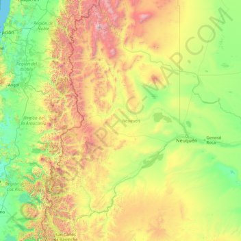 NQN topographic map, elevation, terrain