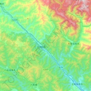 乐里镇 topographic map, elevation, terrain