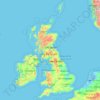 United Kingdom topographic map, elevation, terrain