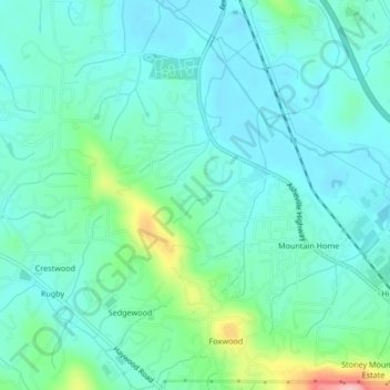 Mountain Home topographic map, elevation, terrain