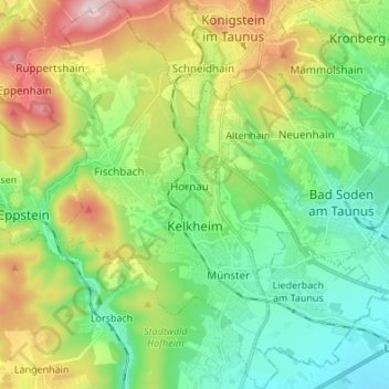 Kelkheim (Taunus) topographic map, elevation, terrain