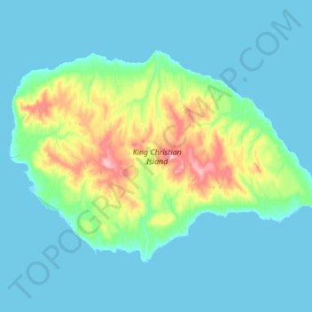 King Christian Island topographic map, elevation, terrain