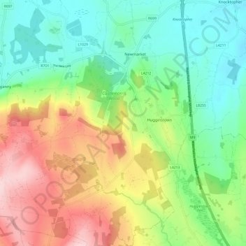 Aghaviller topographic map, elevation, terrain
