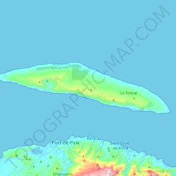 Île de La Tortue topographic map, elevation, terrain