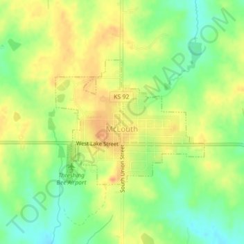 McLouth topographic map, elevation, terrain