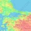 Marmara Region topographic map, elevation, terrain