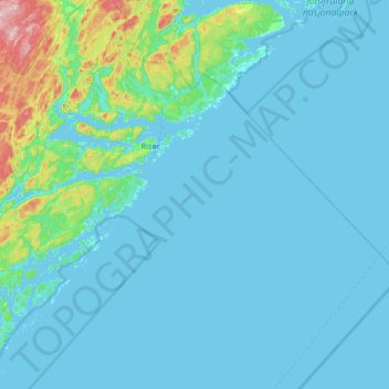 Risør topographic map, elevation, terrain
