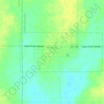 Walnut topographic map, elevation, terrain