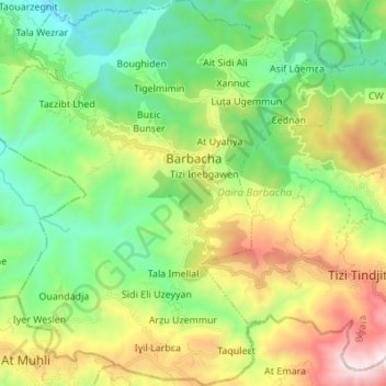 Barbacha topographic map, elevation, terrain
