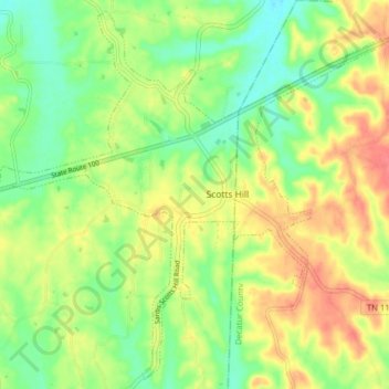 Scotts Hill topographic map, elevation, terrain