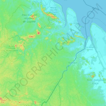 Régina topographic map, elevation, terrain