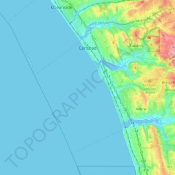 Carlsbad topographic map, elevation, terrain