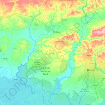 Ovia South-West topographic map, elevation, terrain