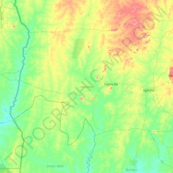 Iwajowa topographic map, elevation, terrain