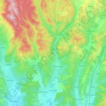 Aninoasa topographic map, elevation, terrain
