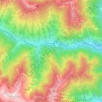 Viehhofen topographic map, elevation, terrain