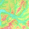 Междуреченск topographic map, elevation, terrain