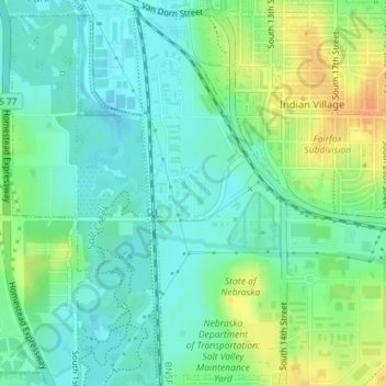 Sutherland Park topographic map, elevation, terrain