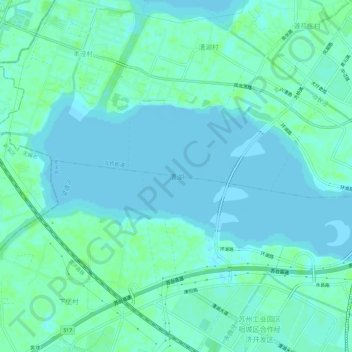 漕湖 topographic map, elevation, terrain