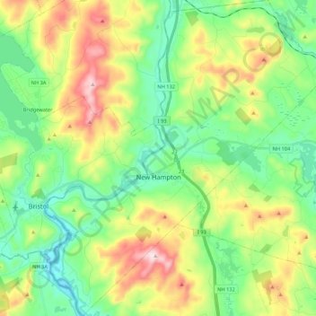 New Hampton topographic map, elevation, terrain