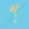 Faroe Islands topographic map, elevation, terrain