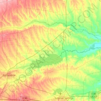Delta County topographic map, elevation, terrain
