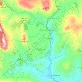 Rocchetta a Volturno topographic map, elevation, terrain
