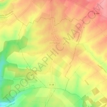 Jonval topographic map, elevation, terrain