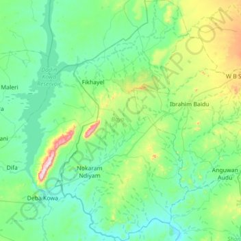Bayo topographic map, elevation, terrain