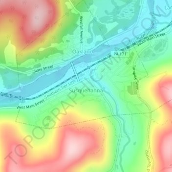 Susquehanna Depot topographic map, elevation, terrain