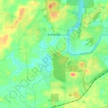 Euharlee topographic map, elevation, terrain