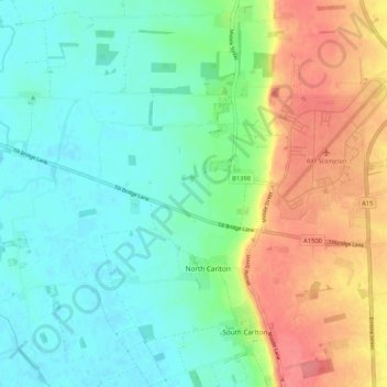 Scampton CP topographic map, elevation, terrain