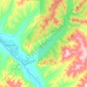 Дерзиг-Аксы сумон topographic map, elevation, terrain