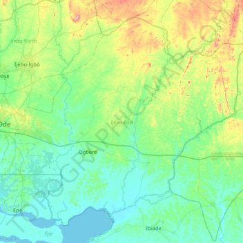 Ijebu East topographic map, elevation, terrain