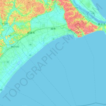 Asahi topographic map, elevation, terrain
