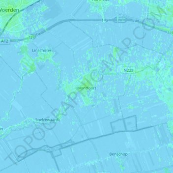 Montfoort topographic map, elevation, terrain