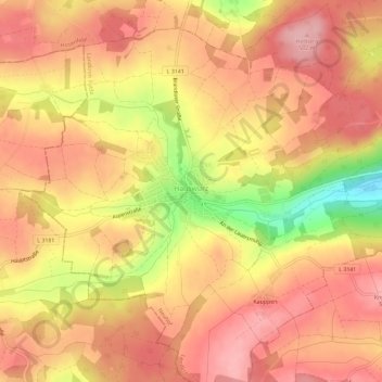 Hauswurz topographic map, elevation, terrain