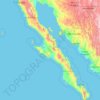 Baja California Peninsula topographic map, elevation, terrain