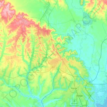 Ifo topographic map, elevation, terrain