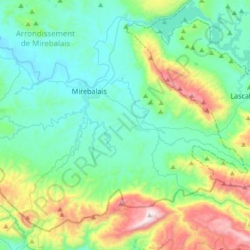 Commune Mirebalais topographic map, elevation, terrain