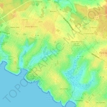 Vaux-sur-Mer topographic map, elevation, terrain