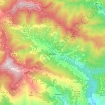Ceriana topographic map, elevation, terrain