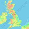 Groot-Brittannië topographic map, elevation, terrain