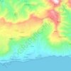 Commune Cayes-Jacmel topographic map, elevation, terrain