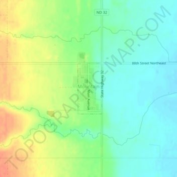 Mountain topographic map, elevation, terrain