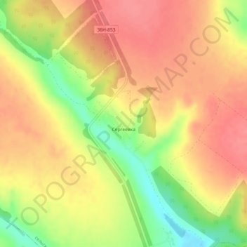 Сергеевка topographic map, elevation, terrain