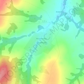 Михайловка topographic map, elevation, terrain