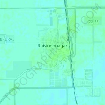 Raisinghnagar topographic map, elevation, terrain