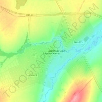 Кармаскалы topographic map, elevation, terrain