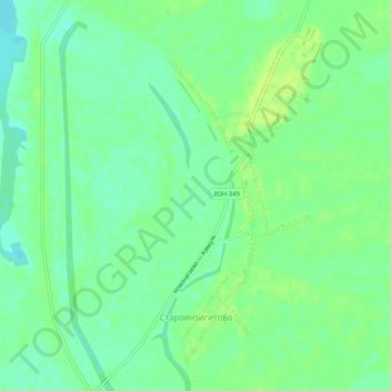 Староянзигитово topographic map, elevation, terrain